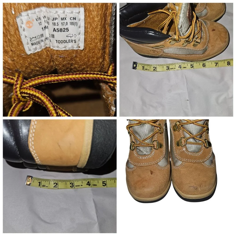 Toddler Boys Timberland Boots US 12 Tan Black Hiking Field Boots